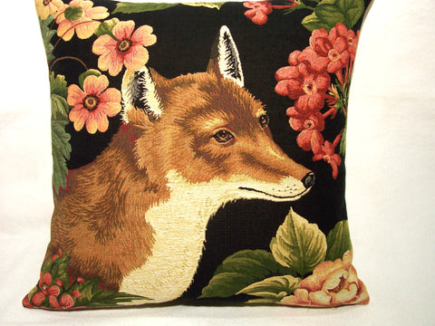 PILLOW COVER FOX ANDS FLOWERS