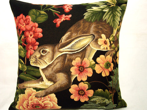 PILLOW COVER HARE AND FLOWERS