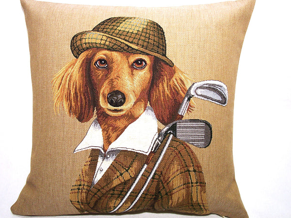 PILLOW COVER DACHSHUND GOLF