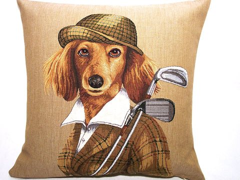 PILLOW COVER DACHSHUND GOLF