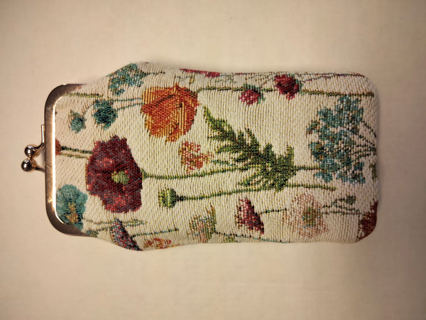 GLASSES  CASE WILDFLOWERS WHITE BACKGROUND