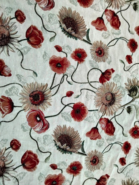 FABRICS GOBELIN  POPPIES AND SUNFLOWERS