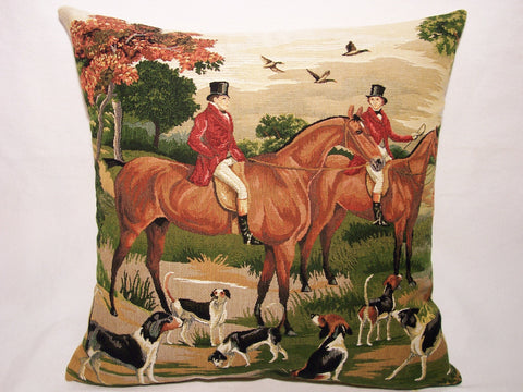 PILLOW COVER  FOXHUNT SCENE LEFT