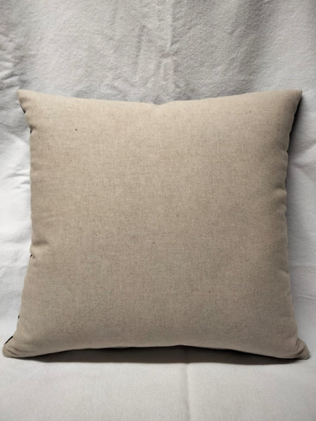 PILLOW COVER GREY CAT WITH POPPIES