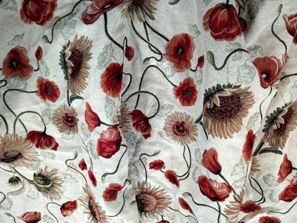 FABRICS GOBELIN  POPPIES AND SUNFLOWERS