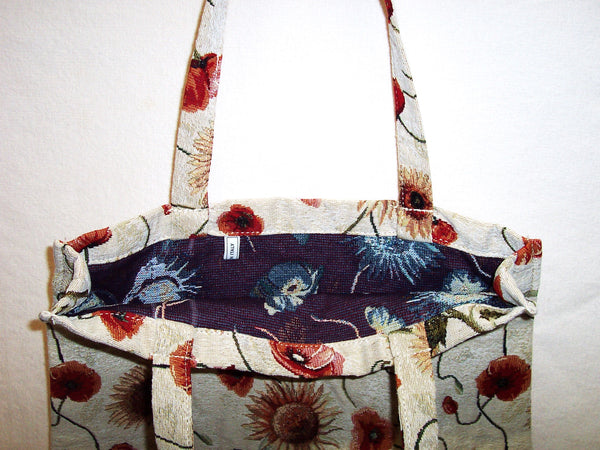 SHOPPER  POPPIES AND SUNFLOWERS