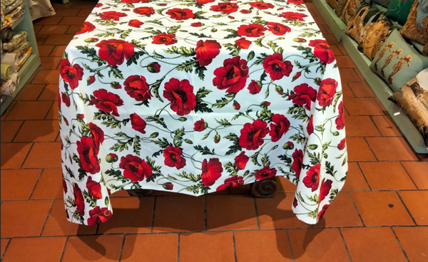 POPPY PRINTED TABLECLOTH