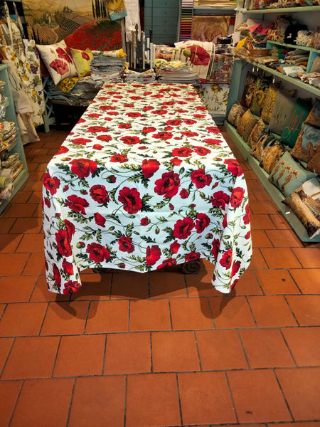 POPPY PRINTED TABLECLOTH