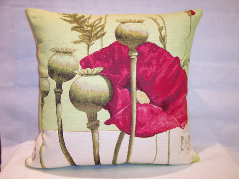 Poppy Green Pillow Tapestry