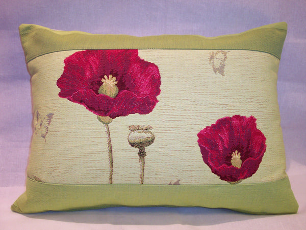 POPPY GREEN PILLOW TAPESTRY