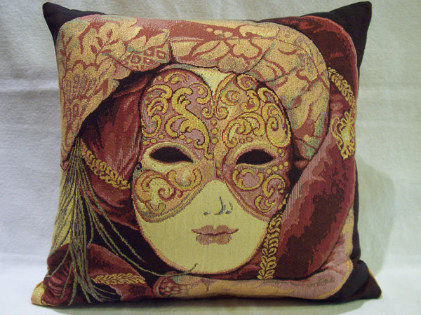 VENETIAN MASKS  PILLOW TAPESTRY