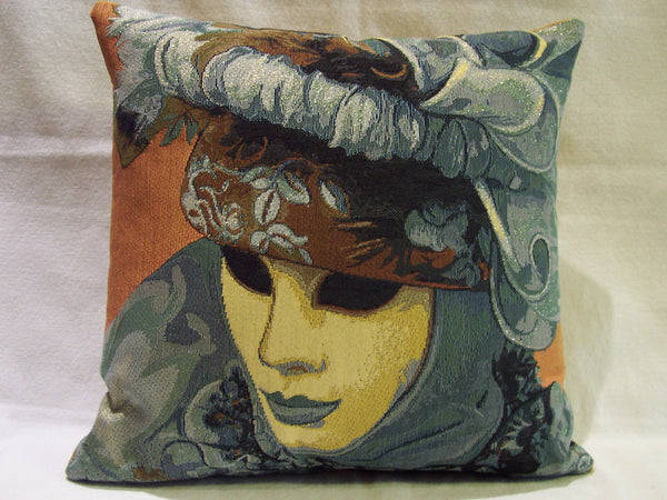 VENETIAN MASKS  PILLOW TAPESTRY