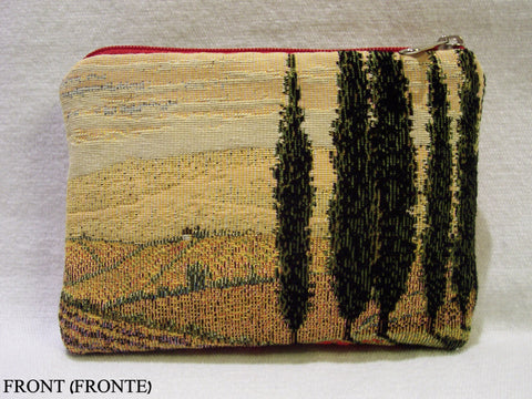 Purse Tuscan countryside with poppies