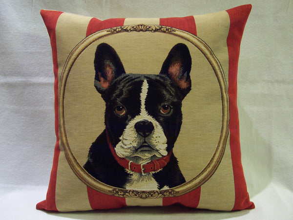 WALLPAPER BOSTON TERRIER PILLOW TAPESTRY