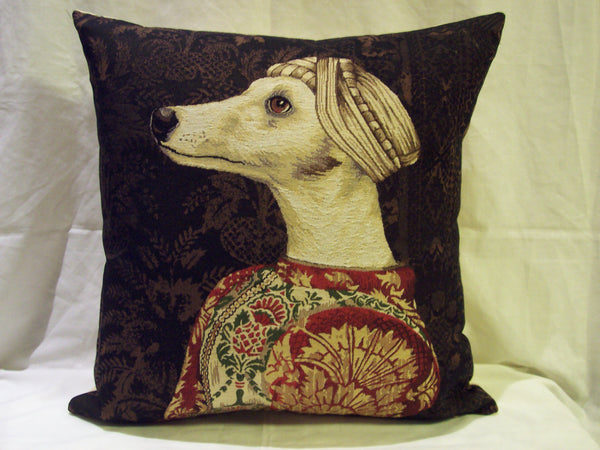 WHIPPET PIERO DE LA FRANCESCA PILLOW TAPESTRY