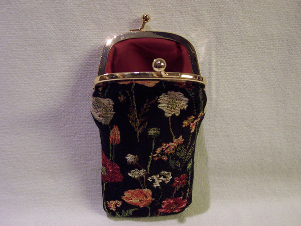 GLASSES CASE   wildflowers  dark background