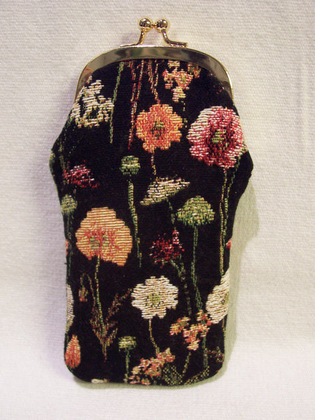 GLASSES CASE   wildflowers  dark background