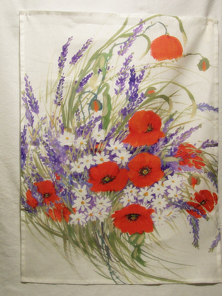 KITCHEN TOWEL  POPPIES AND LAVENDER