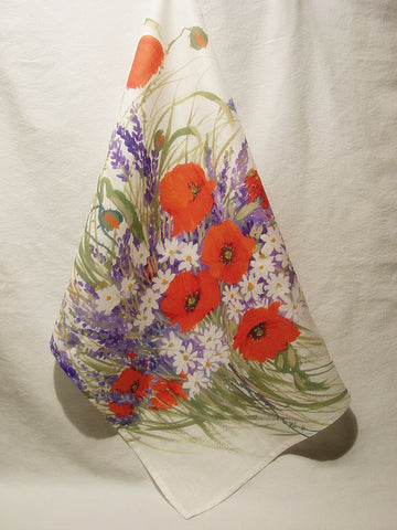 KITCHEN TOWEL  POPPIES AND LAVENDER