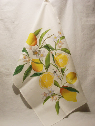 Peaches Morning Kitchen Tea Towel | Geometry